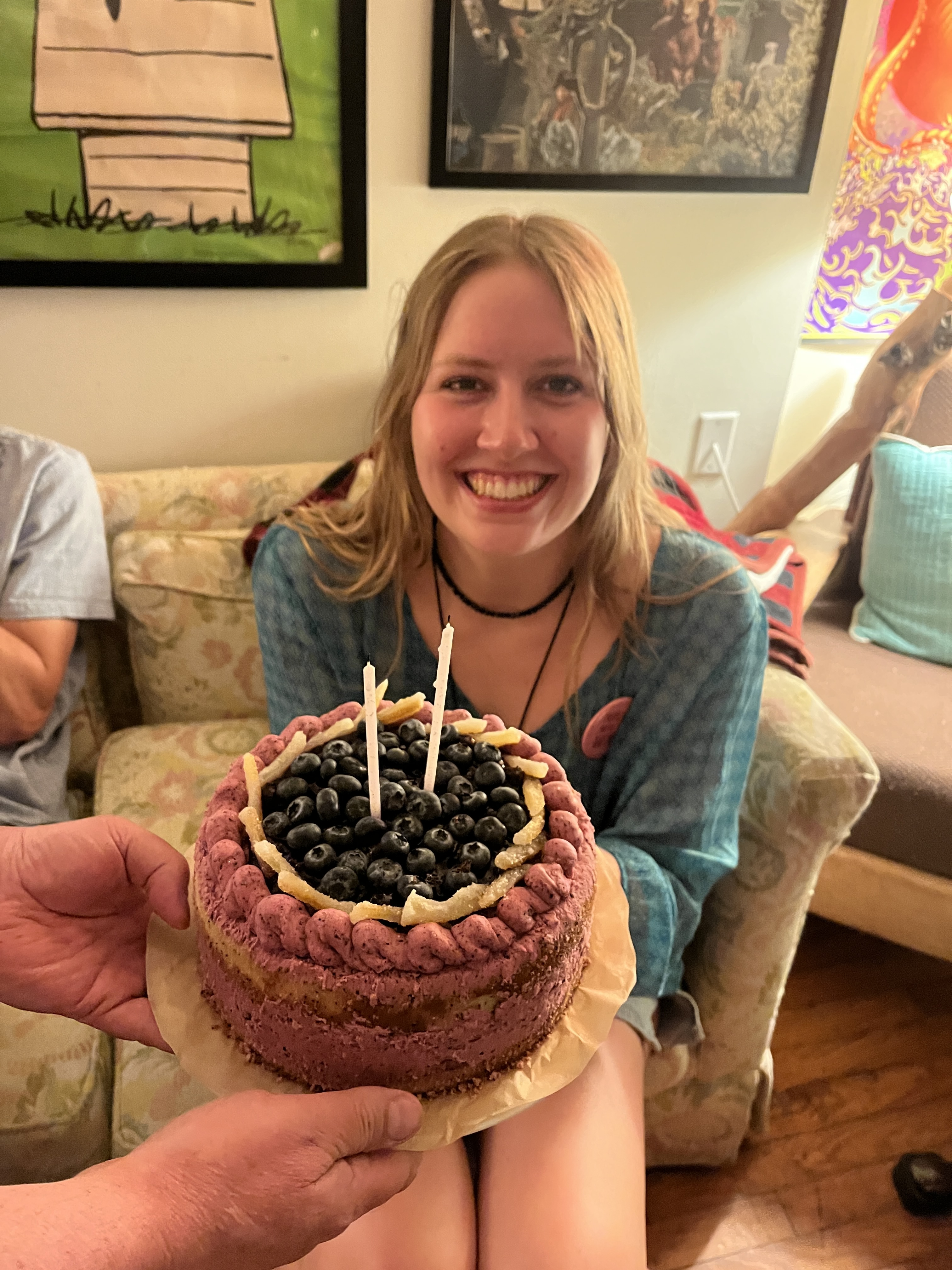 Holding my beloved cake